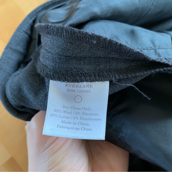 Everlane Trousers Gray Wool Suiting Slim Tapered Ankle Crop Classic Pants Size 8 - Picture 8 of 9